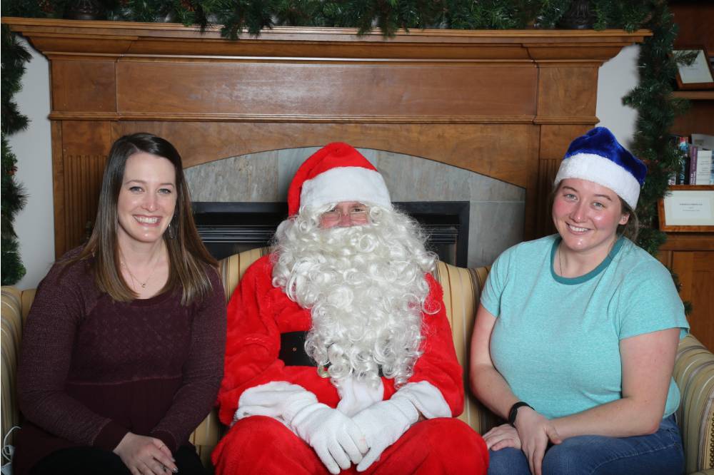 santa with two workers